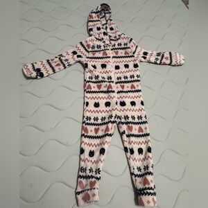 Dip Pink and Black Patterned Kids Footie